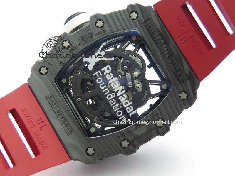 RM035-02 Rafael Nadal FC Ti Case KVF Best Edition Skeleton Dial White On Red Rubber Strap MIYOTA Compact 9563
