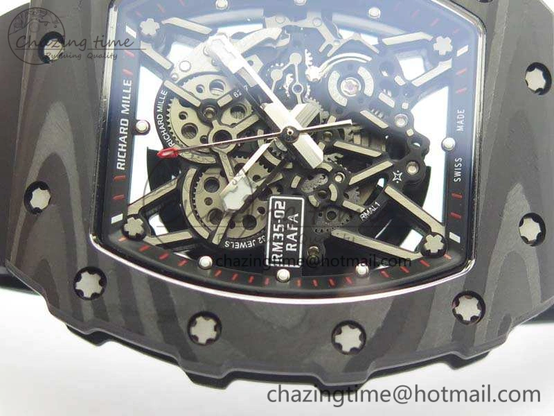 RM035-02 Rafael Nadal FC Ti Case KVF Best Edition Skeleton Dial White On Rubber Strap MIYOTA8215 V TravelReady 9537