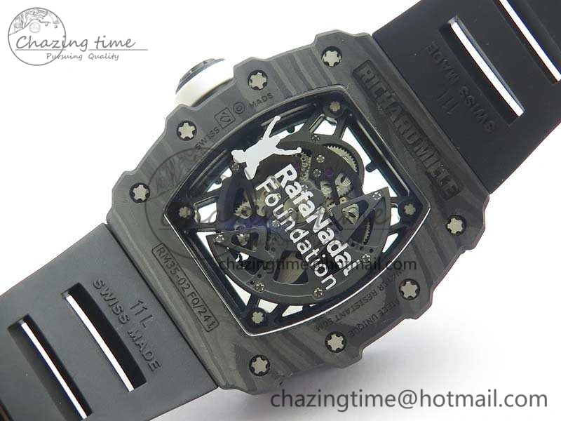 RM035-02 Rafael Nadal FC Ti Case KVF Best Edition Skeleton Dial White On Rubber Strap MIYOTA8215 V TravelReady 9537