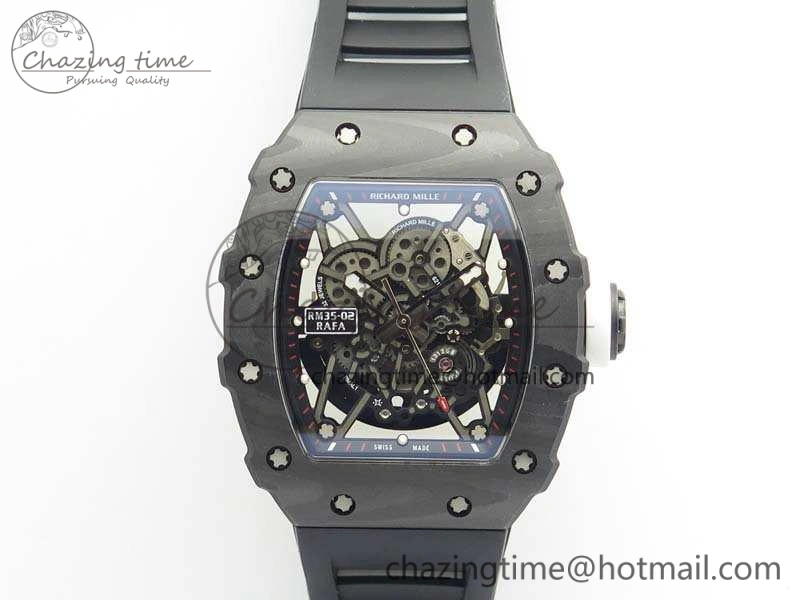 RM035-02 Rafael Nadal FC Ti Case KVF Best Edition Skeleton Dial White On Rubber Strap MIYOTA8215 V TravelReady 9537