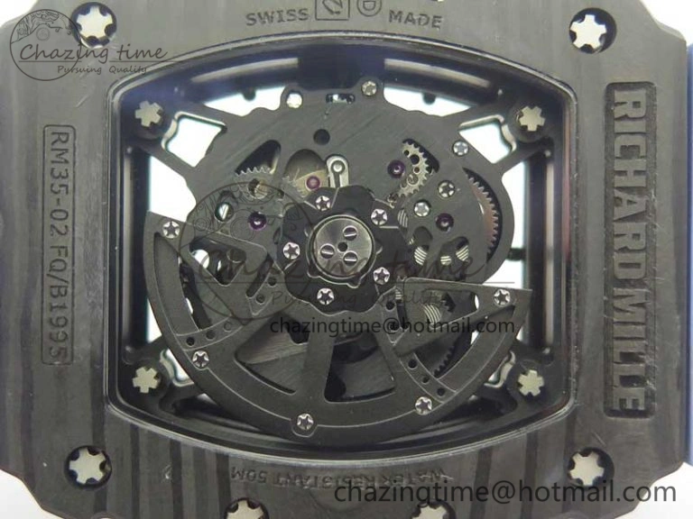 Fashionable RM035-02 Rafael Nadal Forge Carbon Titanium Case KVF Best Edition Skeleton Dial Red on Blue Rubber Strap MIYOTA8215 V 9474
