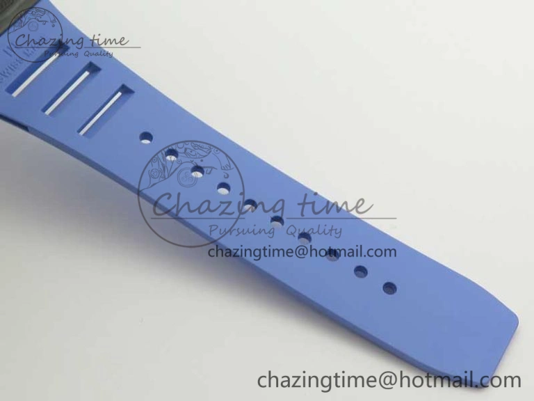 Fashionable RM035-02 Rafael Nadal Forge Carbon Titanium Case KVF Best Edition Skeleton Dial Red on Blue Rubber Strap MIYOTA8215 V 9474