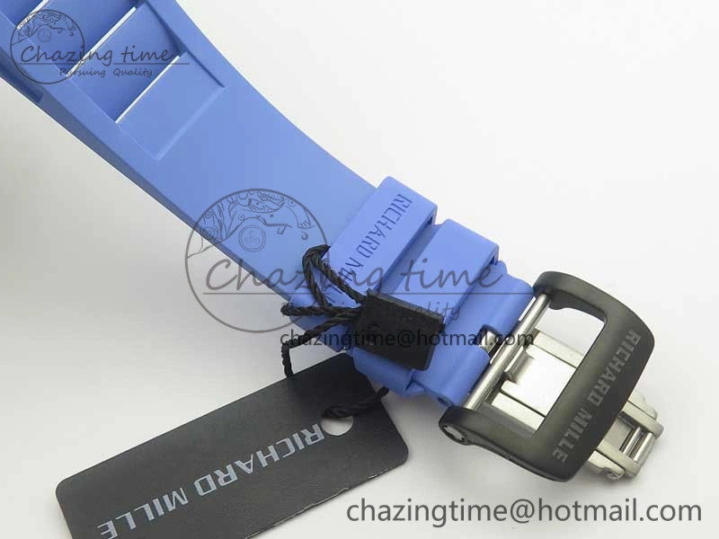 Fashionable RM035-02 Rafael Nadal Forge Carbon Titanium Case KVF Best Edition Skeleton Dial Red on Blue Rubber Strap MIYOTA8215 V 9474