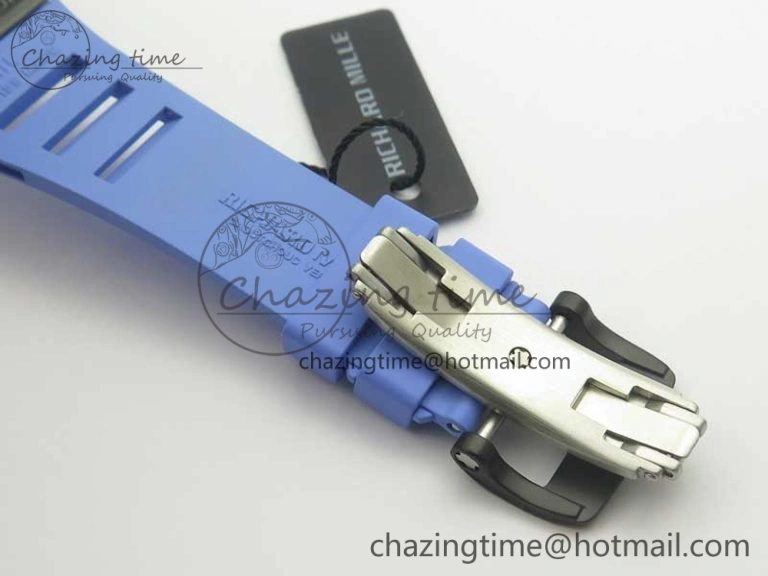 Fashionable RM035-02 Rafael Nadal Forge Carbon Titanium Case KVF Best Edition Skeleton Dial Red on Blue Rubber Strap MIYOTA8215 V 9474