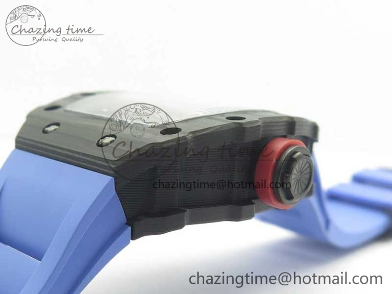 Fashionable RM035-02 Rafael Nadal Forge Carbon Titanium Case KVF Best Edition Skeleton Dial Red on Blue Rubber Strap MIYOTA8215 V 9474