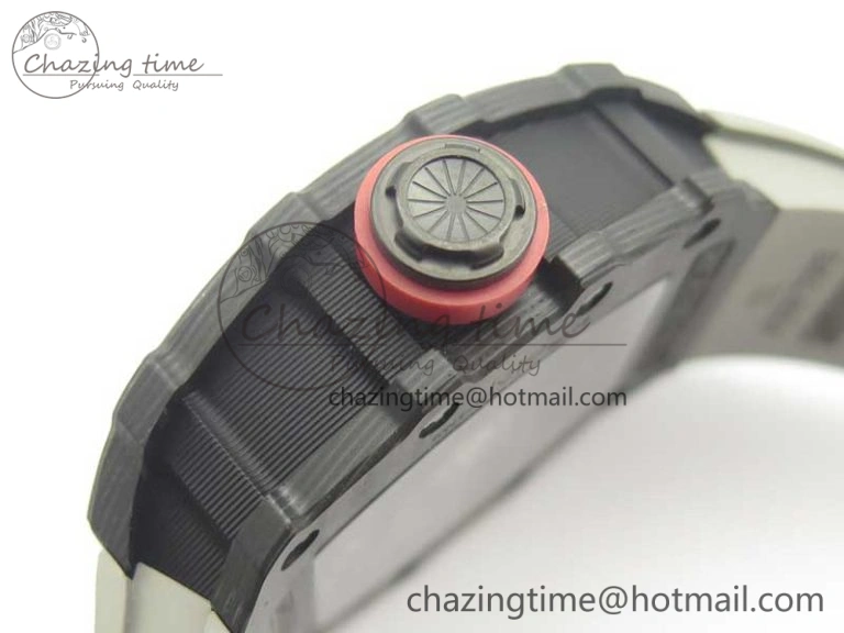 RM035-02 Rafael Nadal Forge Carbon Titanium Case KVF Best Edition Skeleton Dial Red on Gray Rubber Strap MIYOTA8215 V Chic 9473