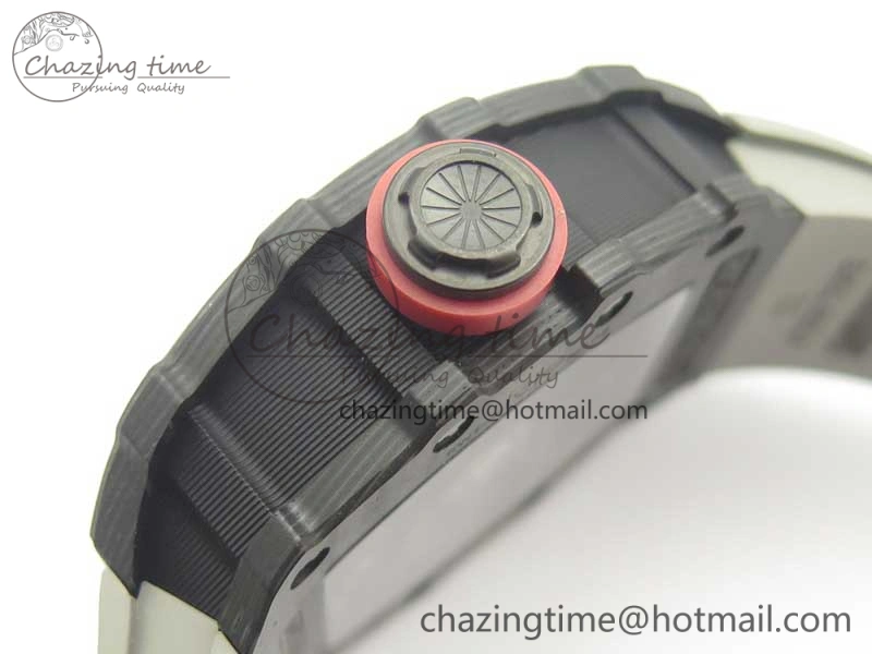 RM035-02 Rafael Nadal Forge Carbon Titanium Case KVF Best Edition Skeleton Dial Red on Gray Rubber Strap MIYOTA8215 V Chic 9473