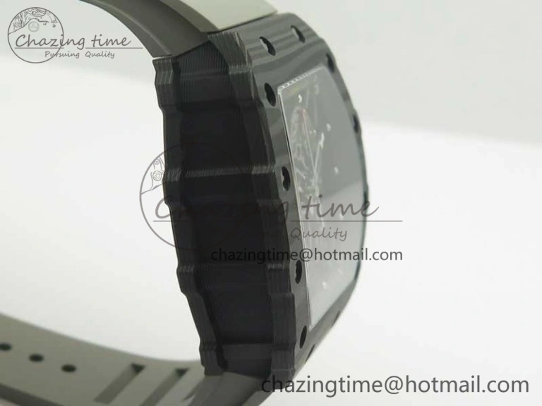 RM035-02 Rafael Nadal Forge Carbon Titanium Case KVF Best Edition Skeleton Dial Red on Gray Rubber Strap MIYOTA8215 V Chic 9473