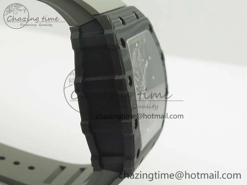 RM035-02 Rafael Nadal Forge Carbon Titanium Case KVF Best Edition Skeleton Dial Red on Gray Rubber Strap MIYOTA8215 V Chic 9473