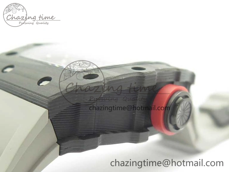 RM035-02 Rafael Nadal Forge Carbon Titanium Case KVF Best Edition Skeleton Dial Red on Gray Rubber Strap MIYOTA8215 V Chic 9473