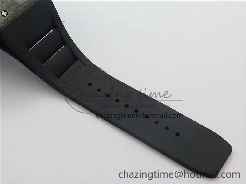 Durable RM035-02 Real Forge Carbon Z+F 1:1 Best Edition Skeleton Dial on Black Rubber Strap NH05A 9450