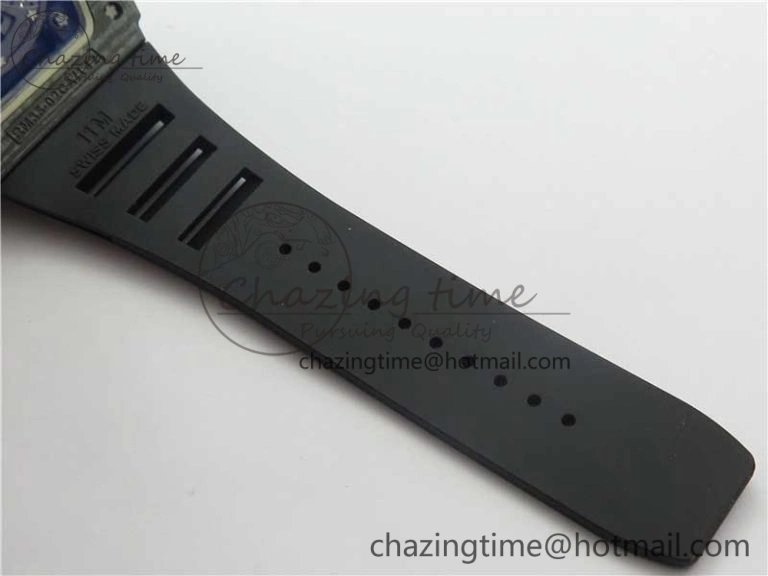 Durable RM035-02 Real Forge Carbon Z+F 1:1 Best Edition Skeleton Dial on Black Rubber Strap NH05A 9450