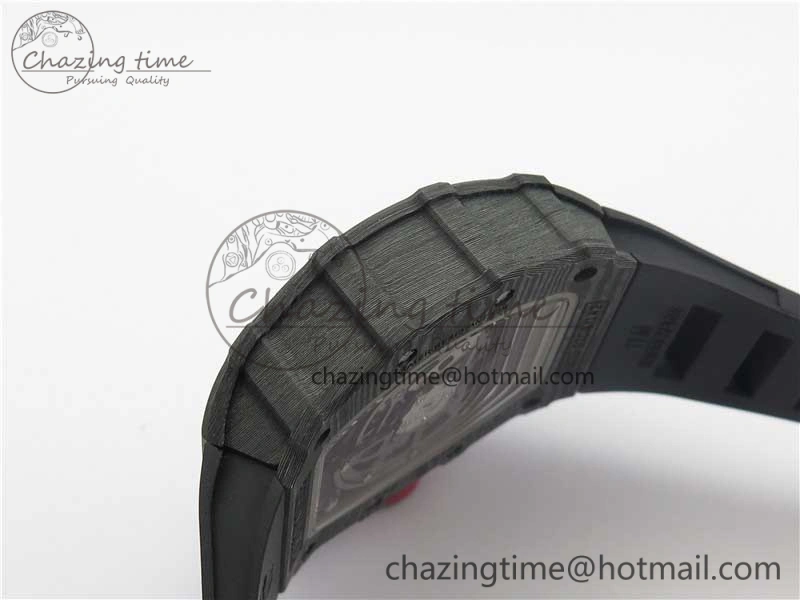 Durable RM035-02 Real Forge Carbon Z+F 1:1 Best Edition Skeleton Dial on Black Rubber Strap NH05A 9450
