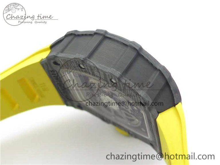 RM035-02 Real Forge Carbon Z+F 1:1 Best Edition Skeleton Dial on Yellow Rubber Strap NH05A Refined 9416