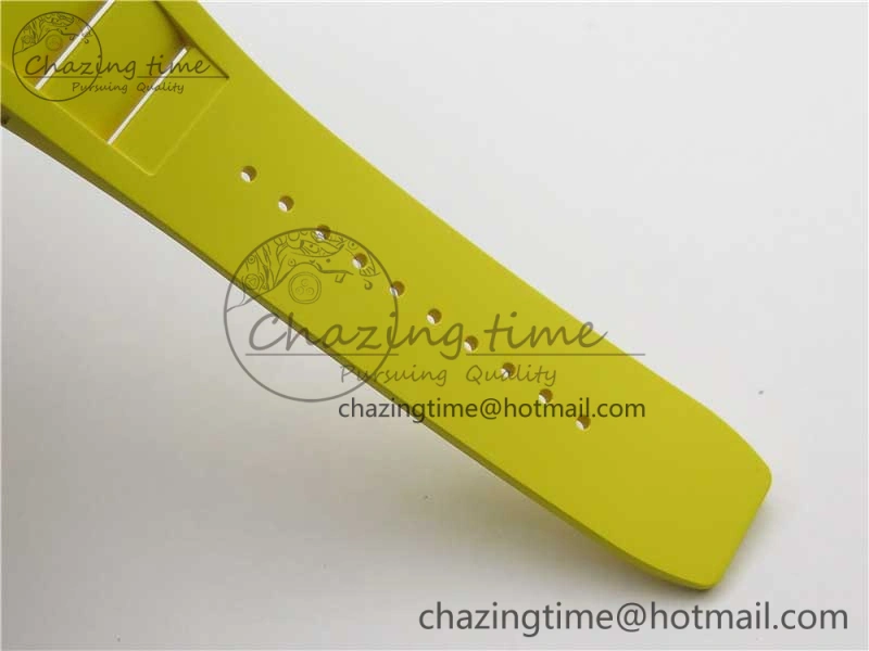 RM035-02 Real Forge Carbon Z+F 1:1 Best Edition Skeleton Dial on Yellow Rubber Strap NH05A Refined 9416