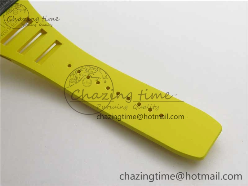 RM035-02 Real Forge Carbon Z+F 1:1 Best Edition Skeleton Dial on Yellow Rubber Strap NH05A Refined 9416