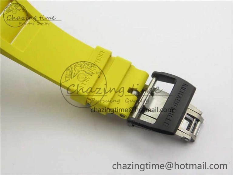 RM035-02 Real Forge Carbon Z+F 1:1 Best Edition Skeleton Dial on Yellow Rubber Strap NH05A Refined 9416