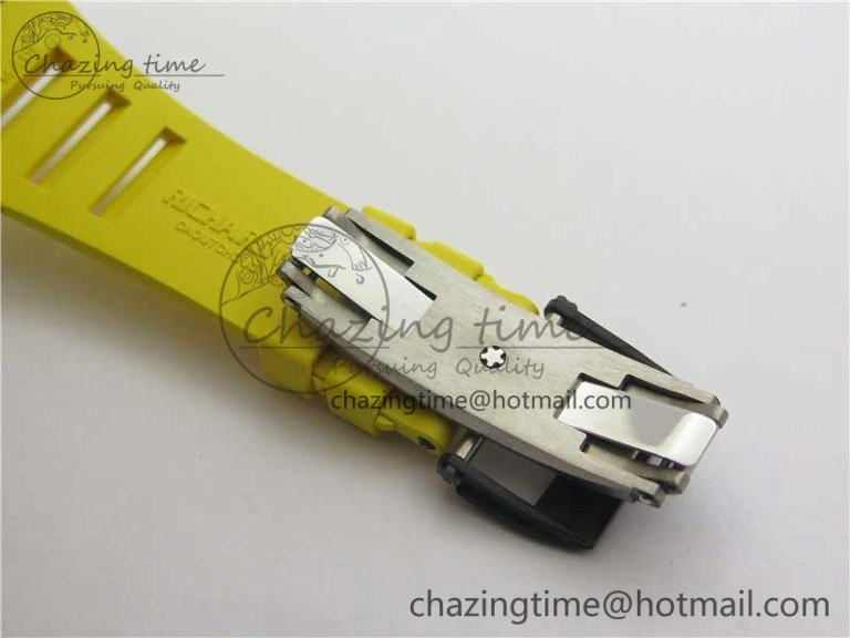 RM035-02 Real Forge Carbon Z+F 1:1 Best Edition Skeleton Dial on Yellow Rubber Strap NH05A Refined 9416