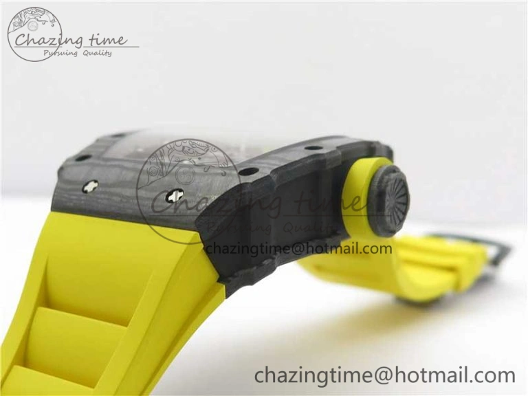 RM035-02 Real Forge Carbon Z+F 1:1 Best Edition Skeleton Dial on Yellow Rubber Strap NH05A Refined 9416
