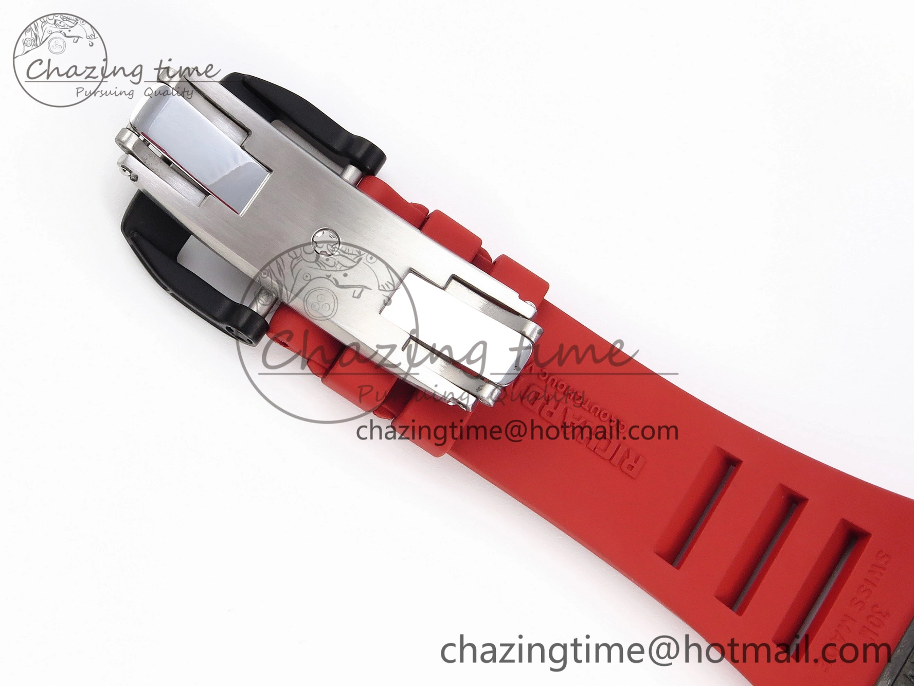 Comfortable RM035-02 Real NTPT T+F 1:1 Best Edition Skeleton Dial on Red Rubber Strap 9338