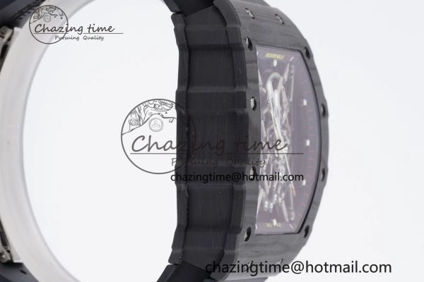 EasyMatch RM035-02 Real NTPT ZF 1:1 Best Edition Skeleton Dial on Black Rubber Strap NH05A V3+ 9344