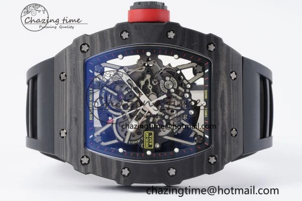 EasyMatch RM035-02 Real NTPT ZF 1:1 Best Edition Skeleton Dial on Black Rubber Strap NH05A V3+ 9344