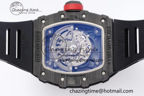EasyMatch RM035-02 Real NTPT ZF 1:1 Best Edition Skeleton Dial on Black Rubber Strap NH05A V3+ 9344