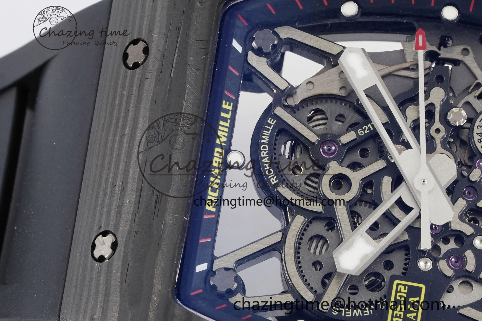 EasyMatch RM035-02 Real NTPT ZF 1:1 Best Edition Skeleton Dial on Black Rubber Strap NH05A V3+ 9344