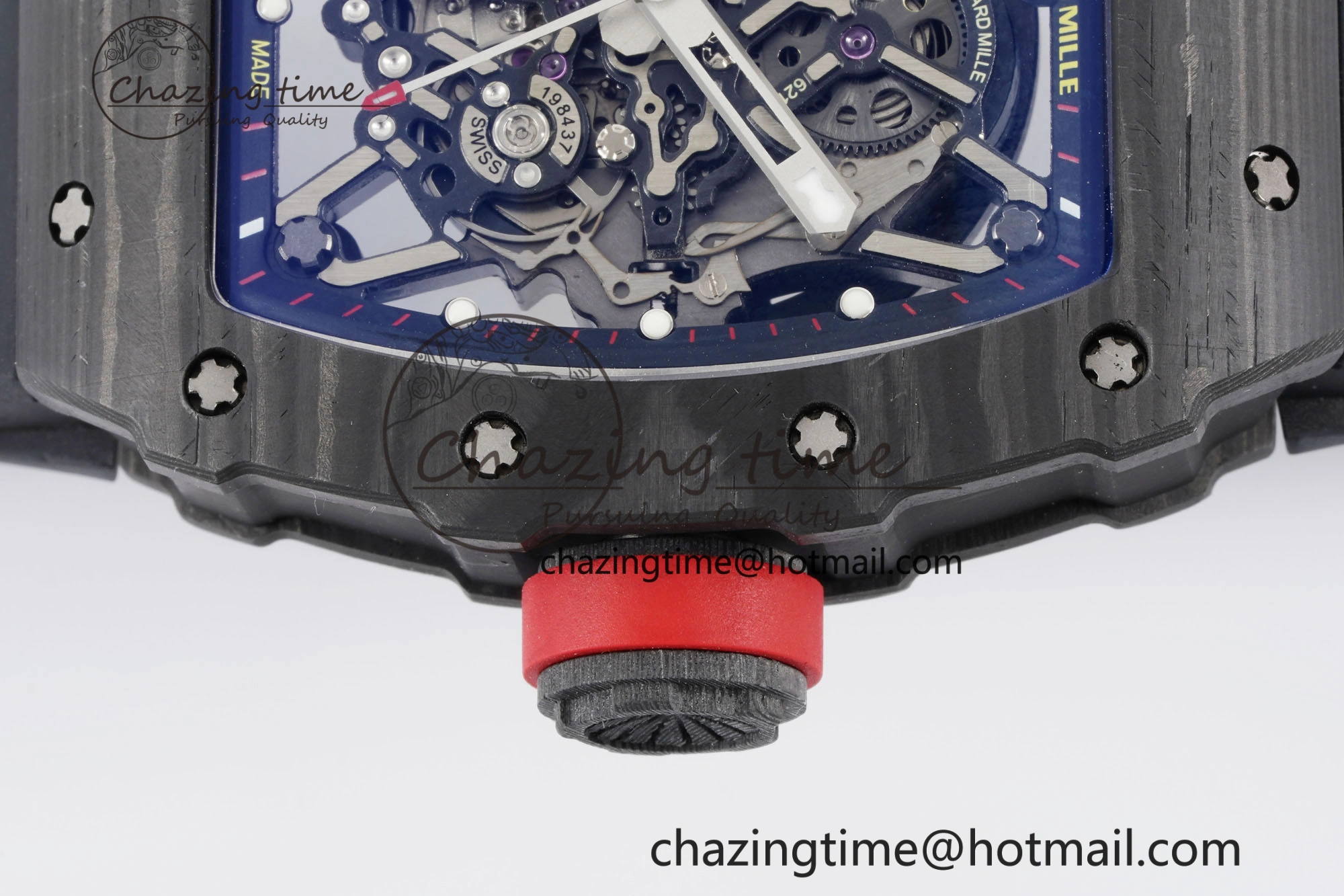 EasyMatch RM035-02 Real NTPT ZF 1:1 Best Edition Skeleton Dial on Black Rubber Strap NH05A V3+ 9344