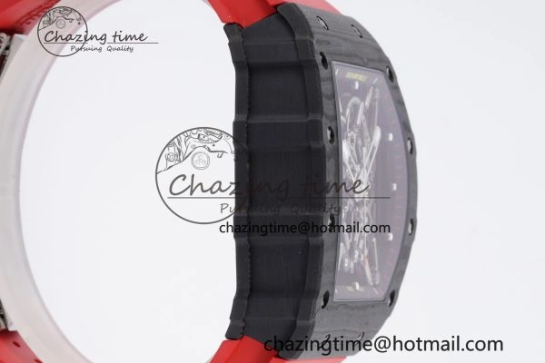 Premium RM035-02 Real NTPT ZF 1:1 Best Edition Skeleton Dial on Red Rubber Strap NH05A V3+ 9346