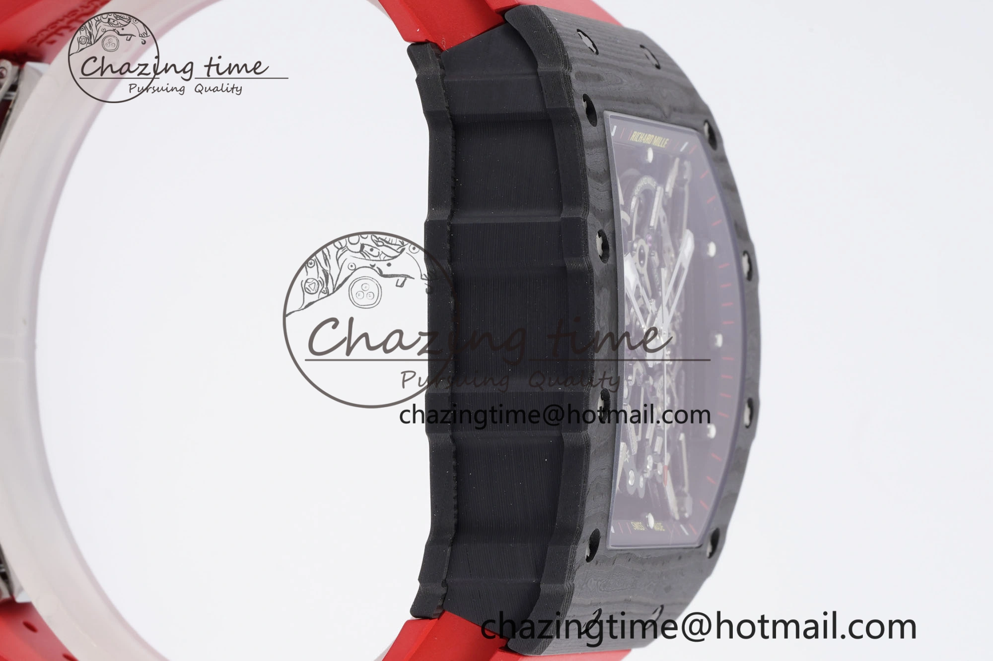 Premium RM035-02 Real NTPT ZF 1:1 Best Edition Skeleton Dial on Red Rubber Strap NH05A V3+ 9346