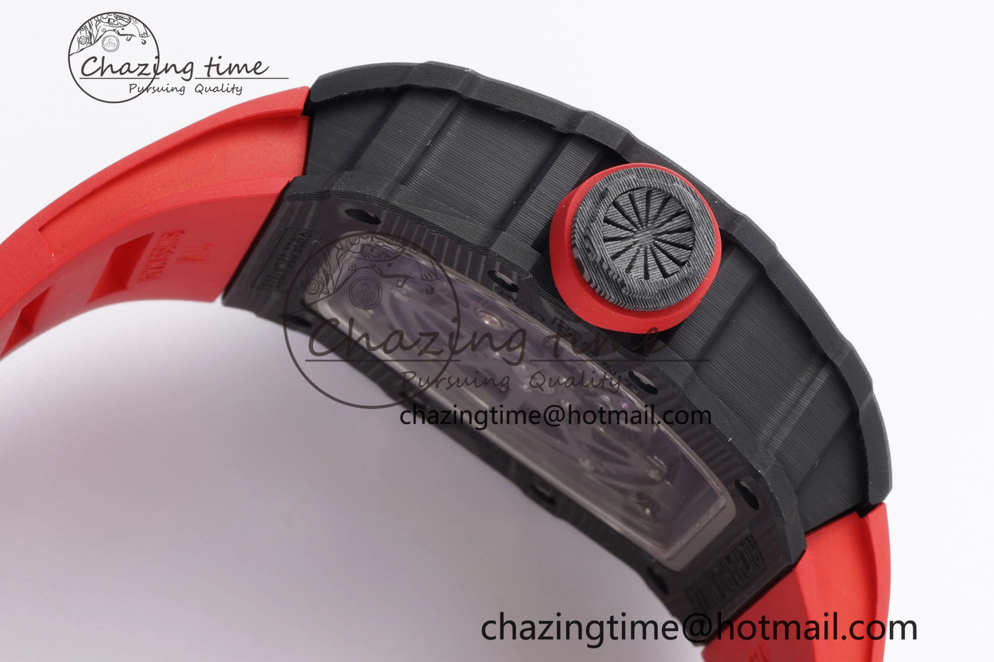 Premium RM035-02 Real NTPT ZF 1:1 Best Edition Skeleton Dial on Red Rubber Strap NH05A V3+ 9346