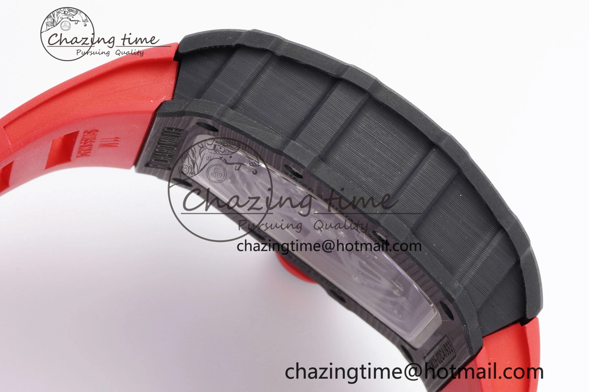 Premium RM035-02 Real NTPT ZF 1:1 Best Edition Skeleton Dial on Red Rubber Strap NH05A V3+ 9346