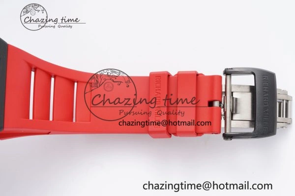 Premium RM035-02 Real NTPT ZF 1:1 Best Edition Skeleton Dial on Red Rubber Strap NH05A V3+ 9346
