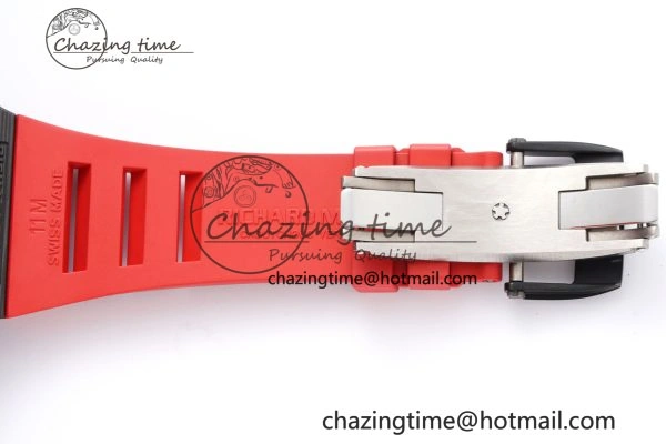 Premium RM035-02 Real NTPT ZF 1:1 Best Edition Skeleton Dial on Red Rubber Strap NH05A V3+ 9346