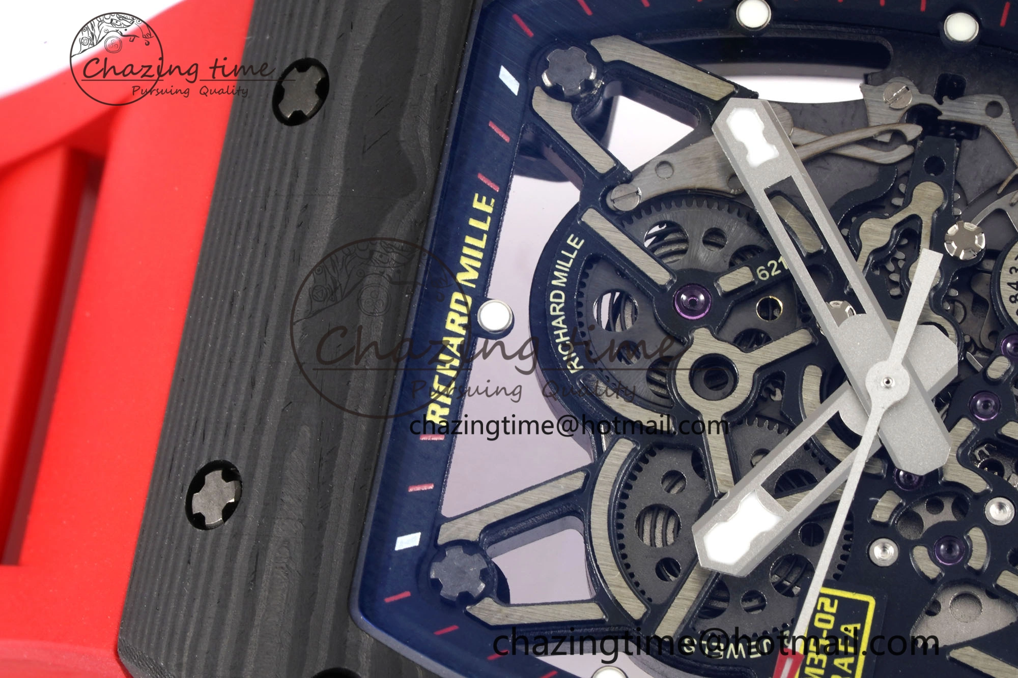 Premium RM035-02 Real NTPT ZF 1:1 Best Edition Skeleton Dial on Red Rubber Strap NH05A V3+ 9346