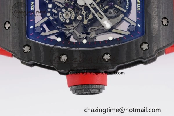 Premium RM035-02 Real NTPT ZF 1:1 Best Edition Skeleton Dial on Red Rubber Strap NH05A V3+ 9346