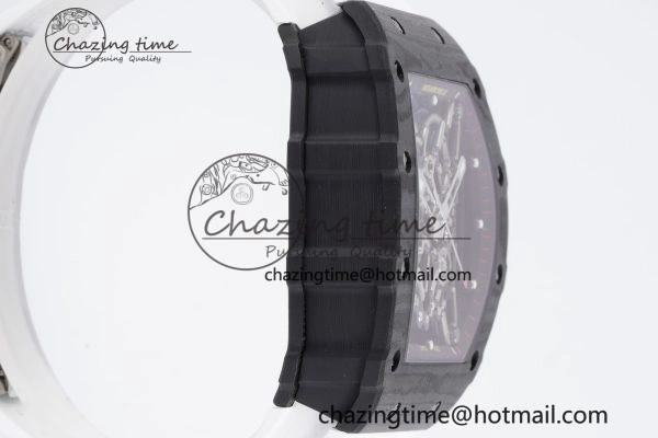 Original RM035-02 Real NTPT ZF 1:1 Best Edition Skeleton Dial on White Rubber Strap NH05A V3+ 9345