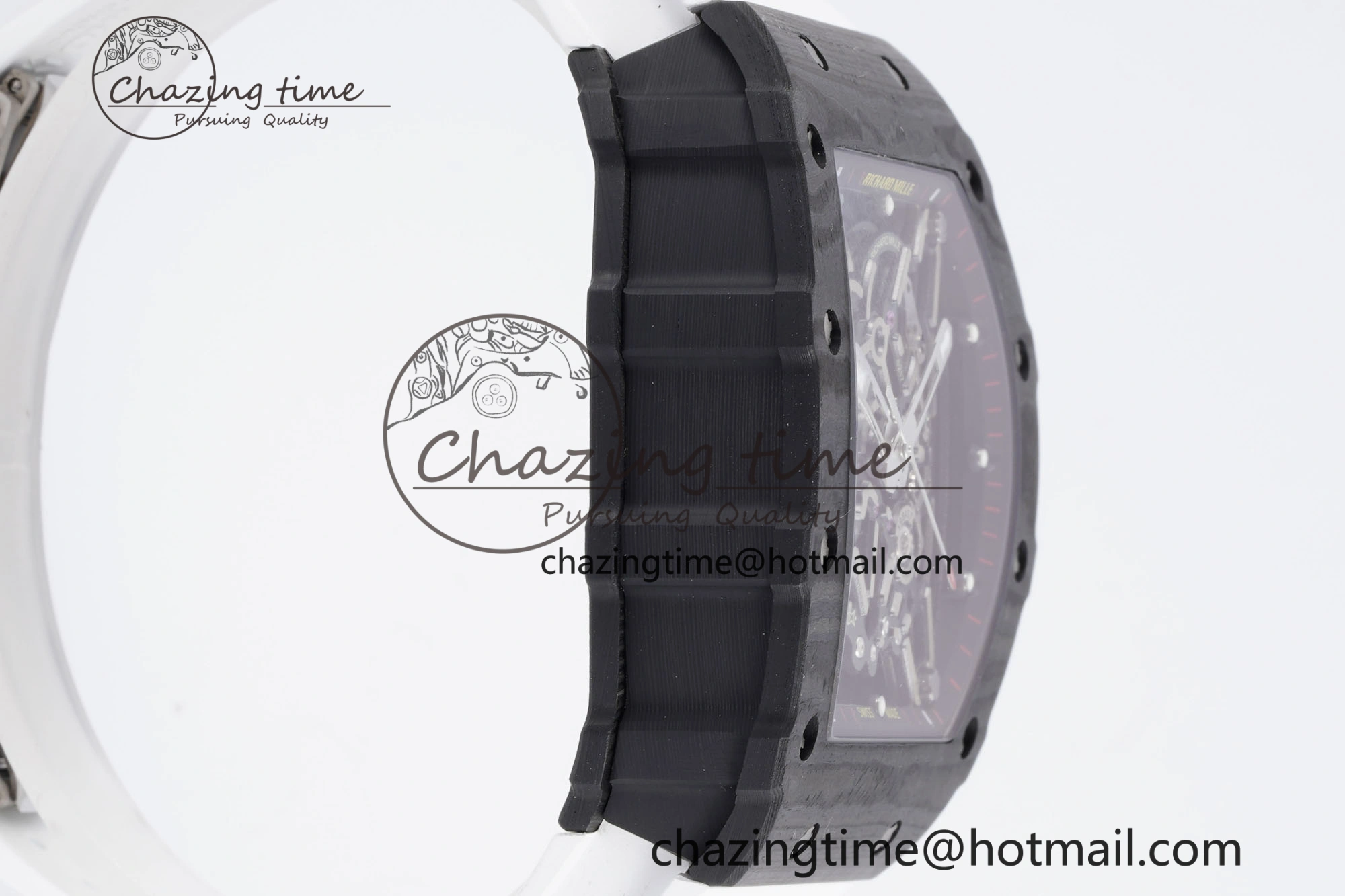 Original RM035-02 Real NTPT ZF 1:1 Best Edition Skeleton Dial on White Rubber Strap NH05A V3+ 9345