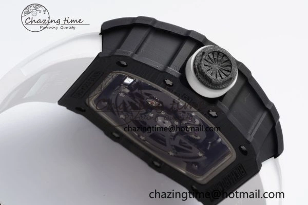 Original RM035-02 Real NTPT ZF 1:1 Best Edition Skeleton Dial on White Rubber Strap NH05A V3+ 9345