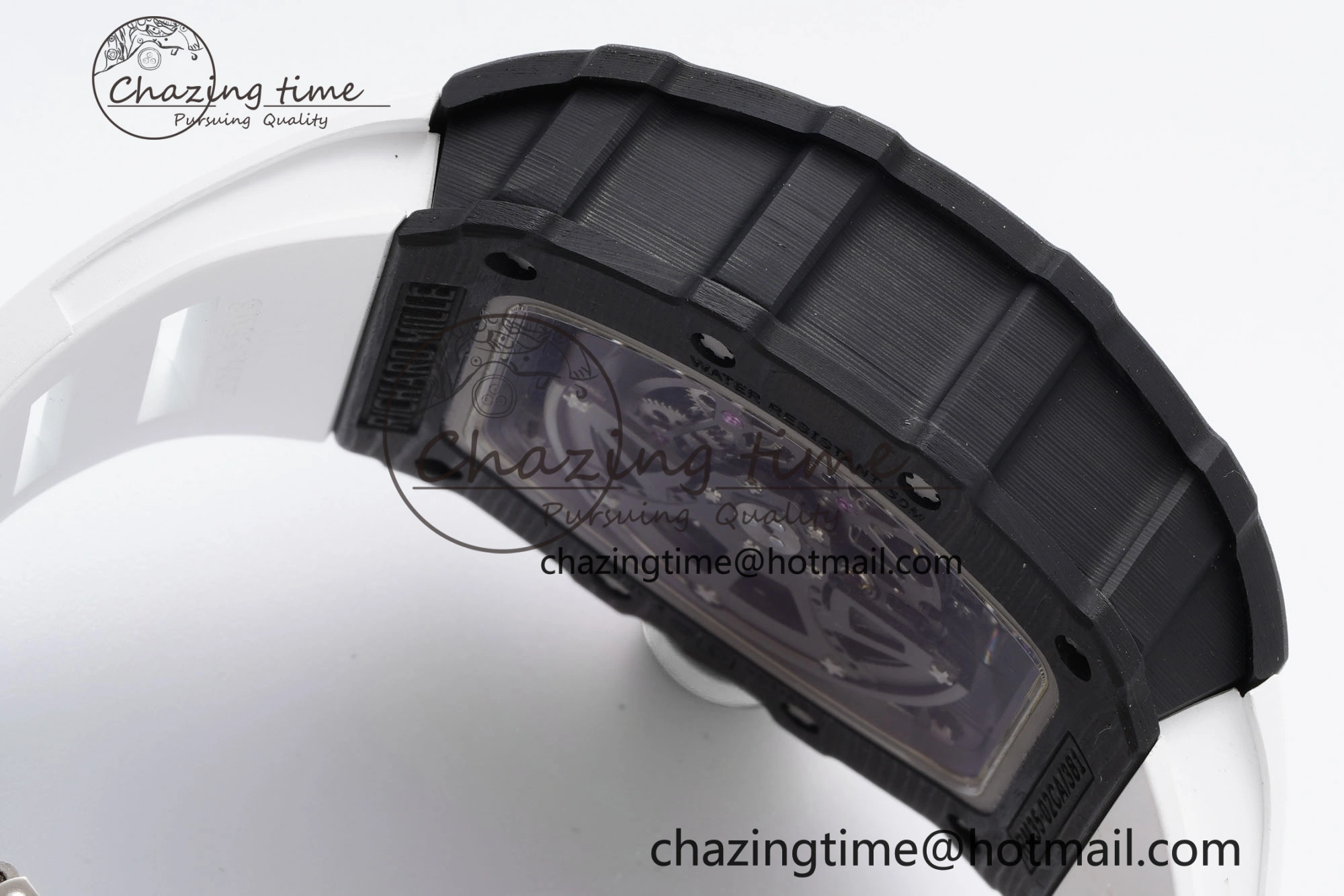 Original RM035-02 Real NTPT ZF 1:1 Best Edition Skeleton Dial on White Rubber Strap NH05A V3+ 9345