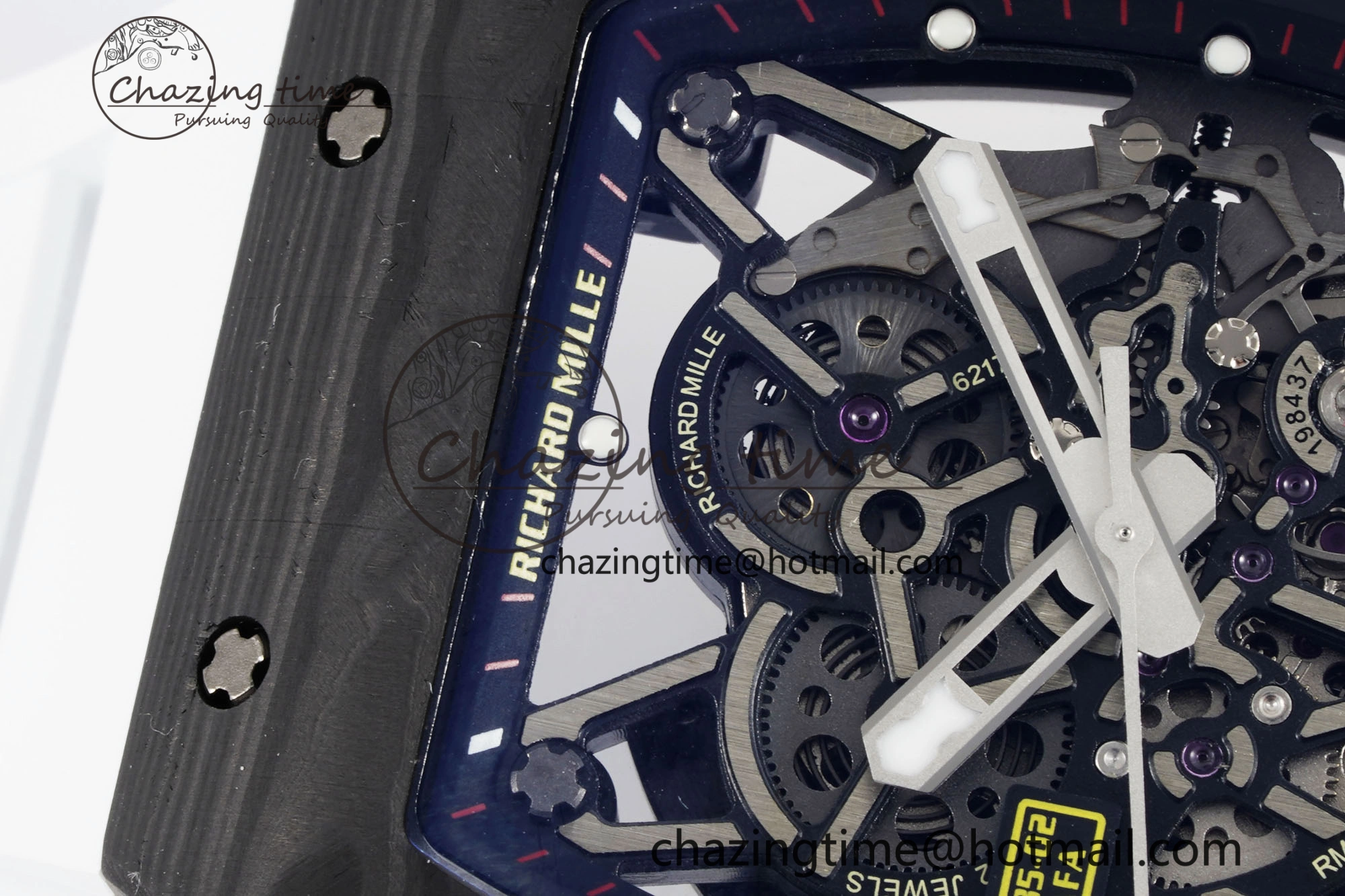Original RM035-02 Real NTPT ZF 1:1 Best Edition Skeleton Dial on White Rubber Strap NH05A V3+ 9345