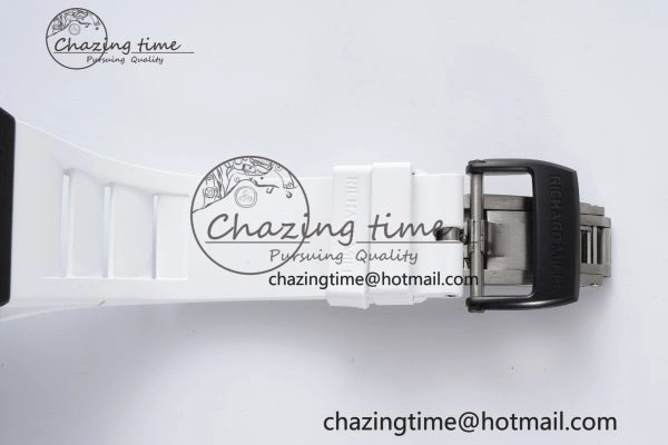 Original RM035-02 Real NTPT ZF 1:1 Best Edition Skeleton Dial on White Rubber Strap NH05A V3+ 9345