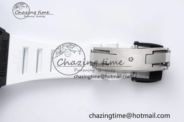 Original RM035-02 Real NTPT ZF 1:1 Best Edition Skeleton Dial on White Rubber Strap NH05A V3+ 9345