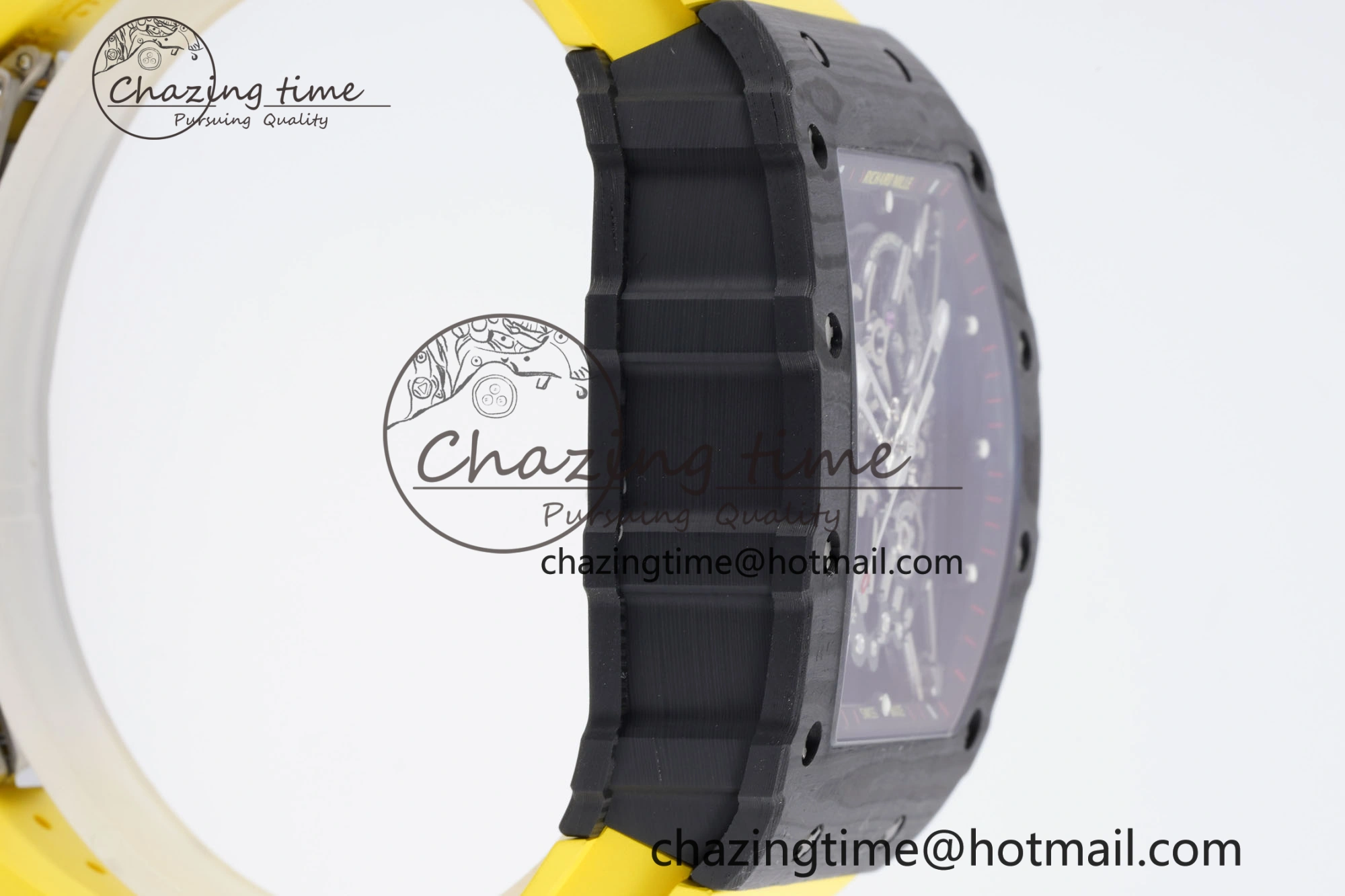 RM035-02 Real NTPT ZF 1:1 Best Edition Skeleton Dial on Yellow Rubber Strap NH05A V3+ Affordable 9347