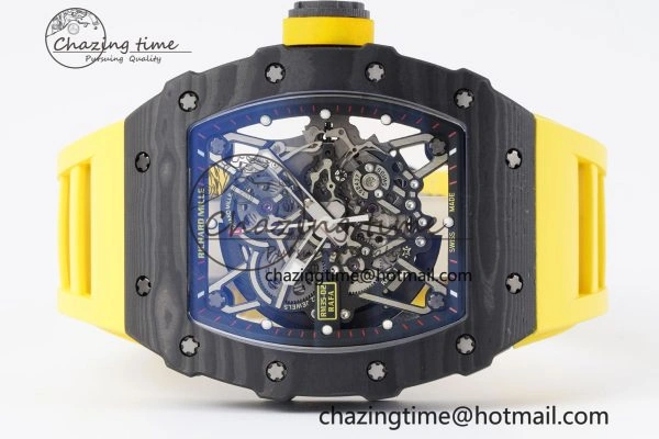 RM035-02 Real NTPT ZF 1:1 Best Edition Skeleton Dial on Yellow Rubber Strap NH05A V3+ Affordable 9347