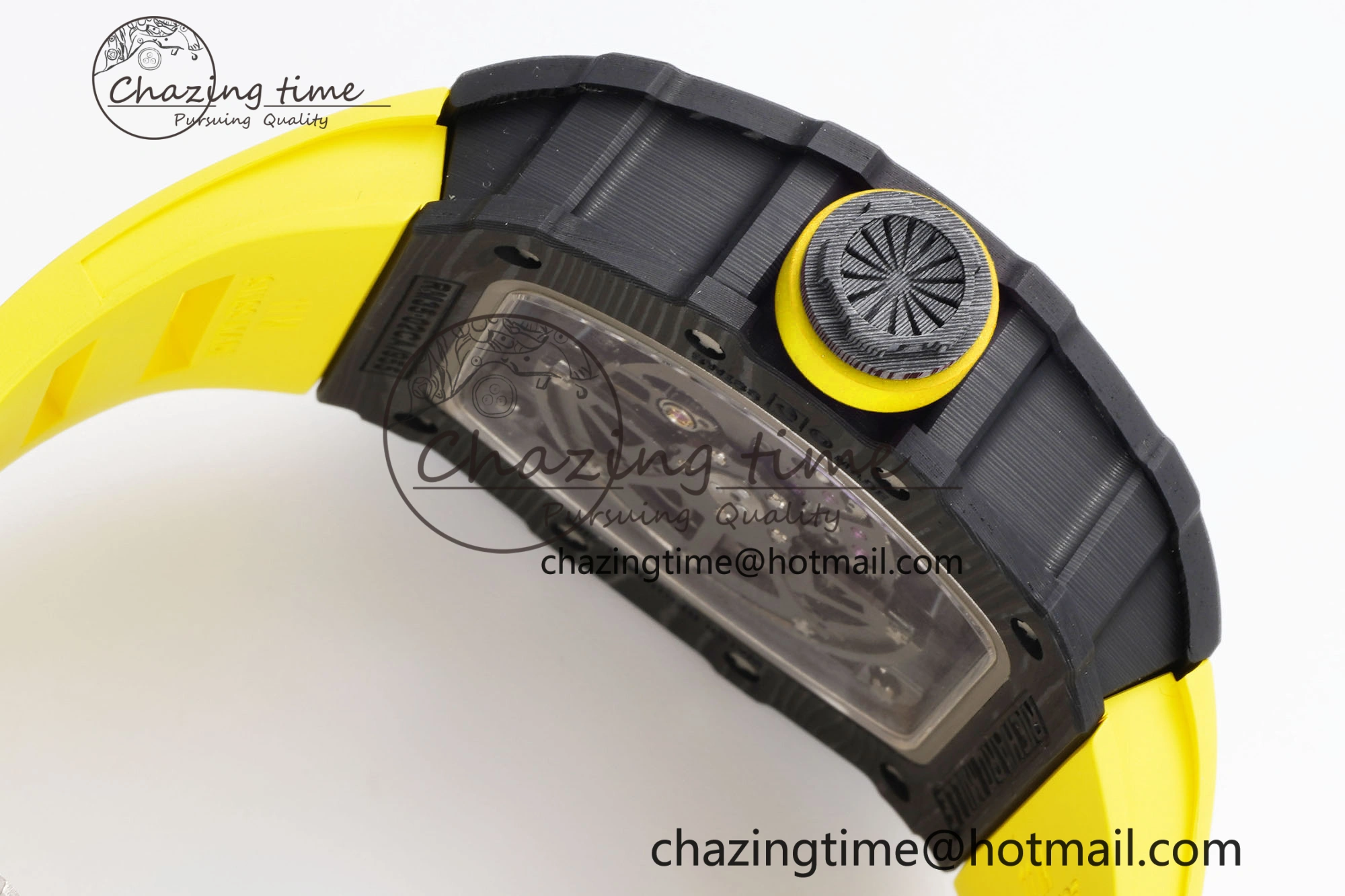 RM035-02 Real NTPT ZF 1:1 Best Edition Skeleton Dial on Yellow Rubber Strap NH05A V3+ Affordable 9347