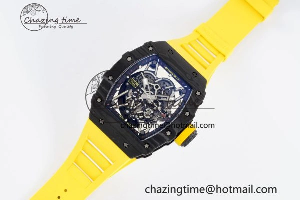RM035-02 Real NTPT ZF 1:1 Best Edition Skeleton Dial on Yellow Rubber Strap NH05A V3+ Affordable 9347