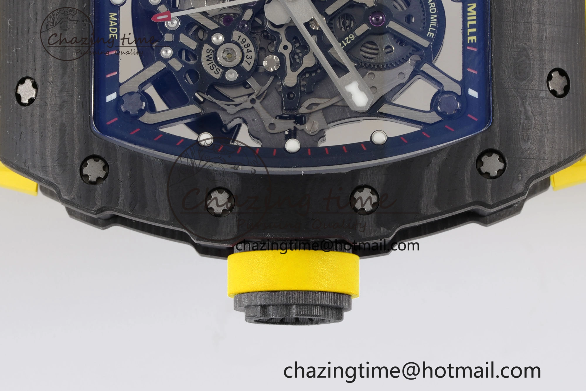 RM035-02 Real NTPT ZF 1:1 Best Edition Skeleton Dial on Yellow Rubber Strap NH05A V3+ Affordable 9347