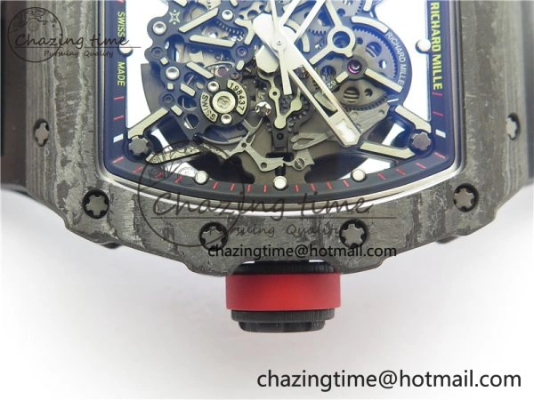 RM035-02 Real NTPT ZF All in One movement 1:1 Best Edition Skeleton Dial on Black Rubber Strap V Stretchable 9386